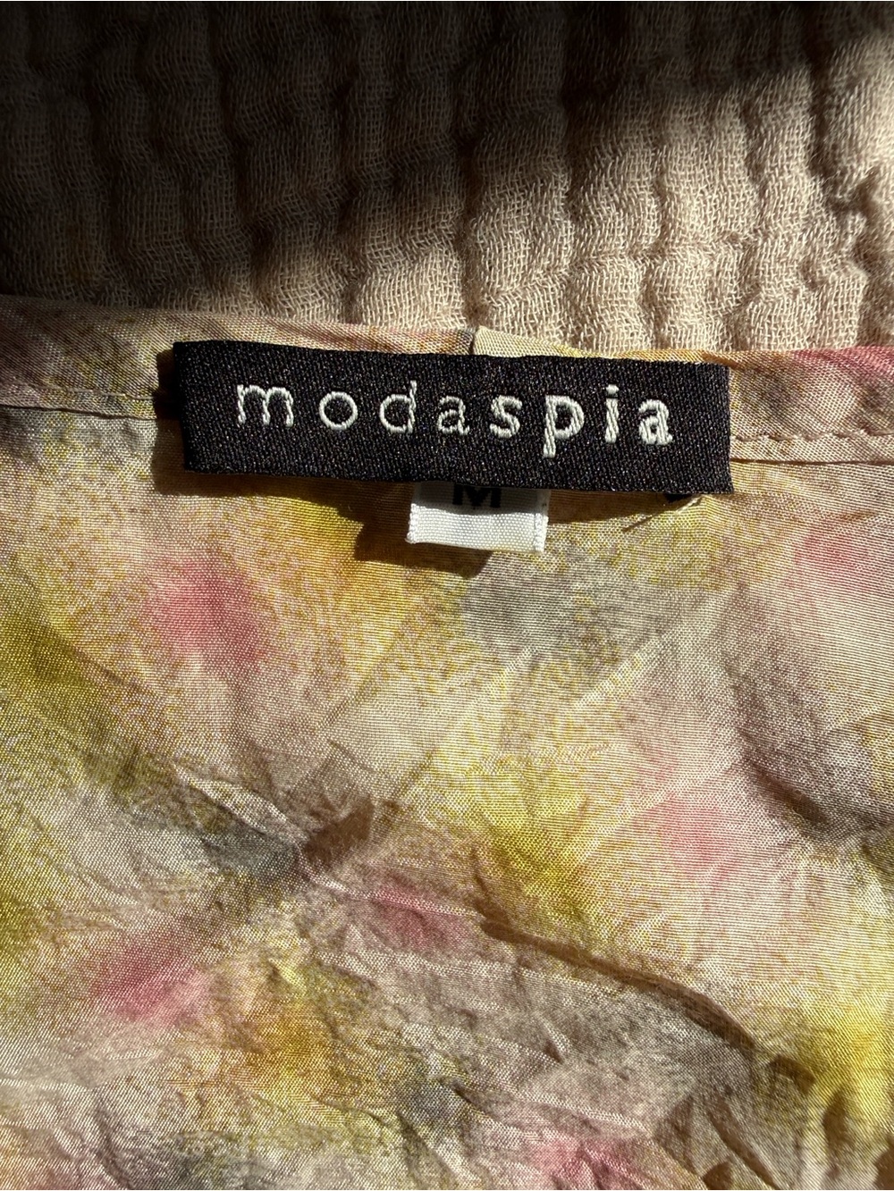 Modaspia Women's Tie-Dye Dress in Pink & Yellow size M